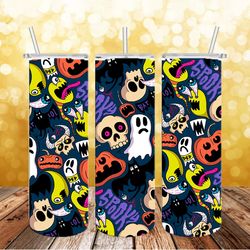 Halloween 20oz Tumbler Wraps PNG, Watercolor Straight Sublimation Designs of Tumbler Wraps Designs PNG, PNG file