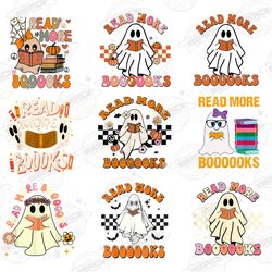 ghost reading book png bundle, ghost books png, books hallow