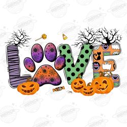 halloween sublimation design png, love dog png, dog png, hal
