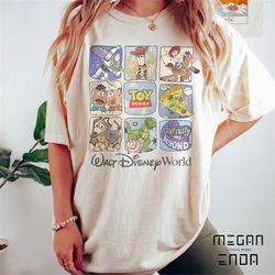 vintage disney toy story comfort colors shirt, toy story characters shirt, woody and buzz lightyear shirt, disneyland sh