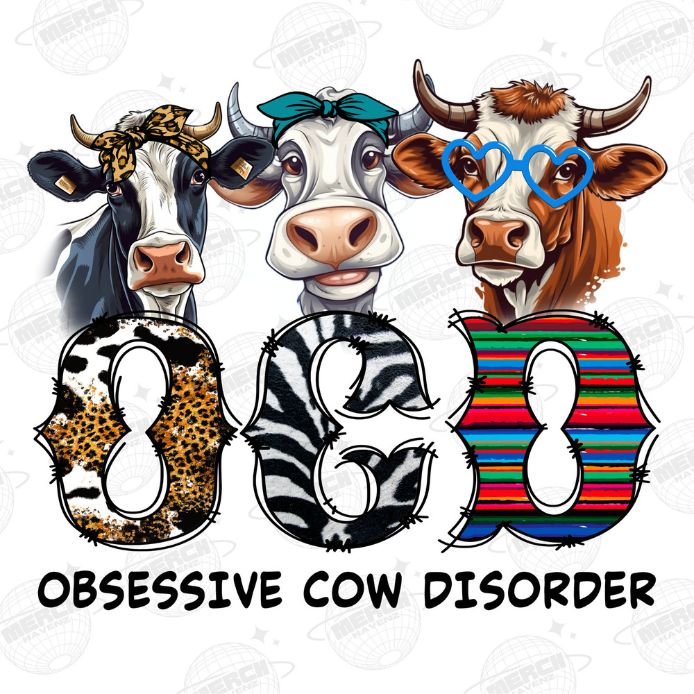 OCD Obsessive Cow Disorder Png Sublimation Design, OCD Png, Cow Png, Western Cows Clipart, Sublimation Designs Download - 1.jpg