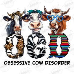 ocd obsessive cow disorder png sublimation design, ocd png,