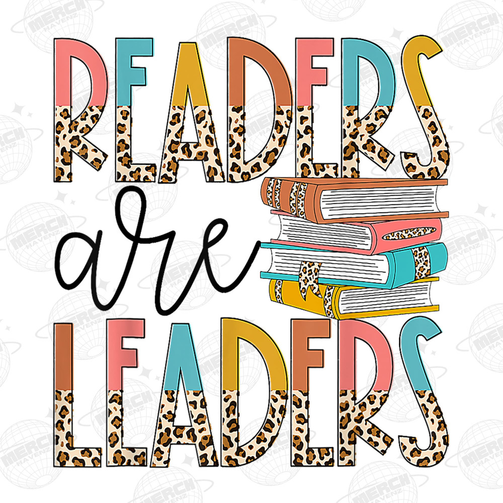 Readers Are Leaders Leopard PNG Print File for Sublimation Or Print, Retro Sublimation, Teacher, Be Kind, Teaching, School, Vintage - 1.jpg
