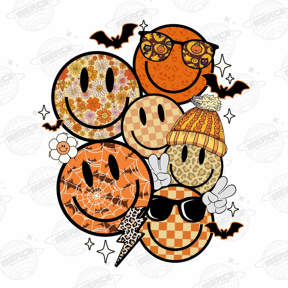 Retro Halloween Distressed Smile PNG, Halloween Smile Face Png, Vintage Fall PNG, Fall Halloween, Fall Gift Design, Halloween Sublimation - 1.jpg