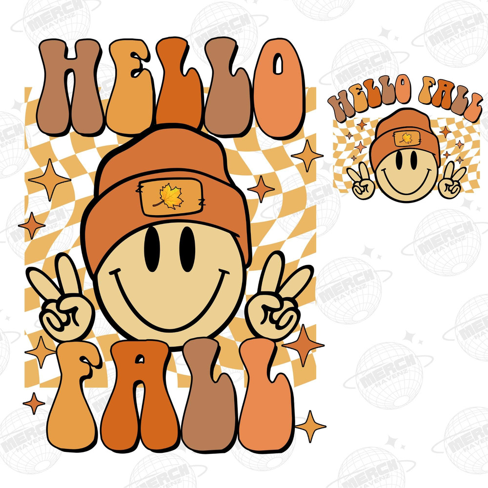 Retro Hello Fall PNG, Halloween Fall Pumpkin, Retro Halloween Fall Png Shirt Design, Groovy Smile Fall, Fall Vibes PNG Digital Download - 1.jpg