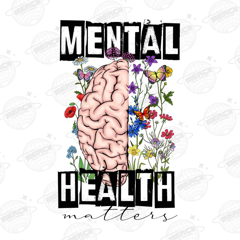 Retro Mental Health Matters PNG, Mental Health Awareness Shirt Design, PNG Downloads,Flower Shirt PNG,Mental Health Png Sublimation Download - 1.jpg