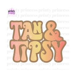 tan and tipsy png - beach png - summer sublimation file - vintage beach download - retro sunset instant download - beach