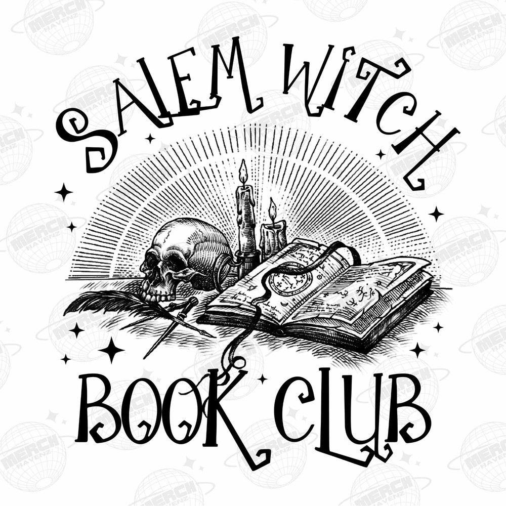 Salem Witch Book Club PNG, Halloween Sublimation Design, Spooky Vibes png, Spooky Season png, vintage png, Sublimation design, png designs - 1.jpg