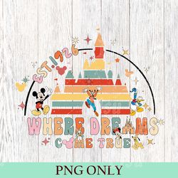 retro disney where dreams come true png, magic kingdom castle, disney aesthetic png, disneyworld png, disney family png