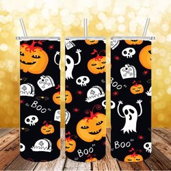 Cute Ghost Halloween Tumbler Wrap, Spooky png, 20oz Sublimation Skinny Straight Tumbler Designs, instant Download PNG