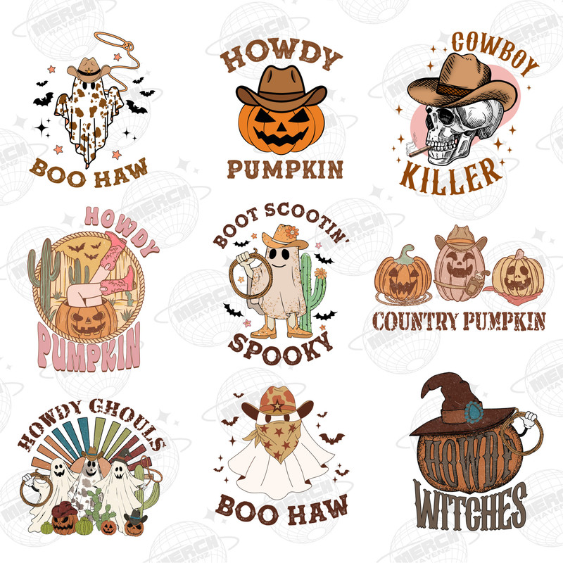 Western Halloween Bundle, Retro Halloween Designs, Western Halloween Sublimations, Vintage Halloween png, Retro Fall Autumn Sublimation - 1.jpg