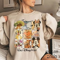 halloween sweatshirt, vintage walt disney world halloween shirts, disney halloween sweatshirt, mickey and friends hallow