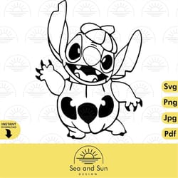 pumpkin stitch disneyland vector clip art files, lilo and stitch, icon, ears, digital, download, tshirt, cut file, svg,