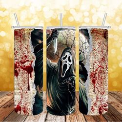 Horror Movies 20 Oz Skinny Tumbler Sublimation Design, Halloween Tumbler Straight And Tapered Wrap Png, Png file
