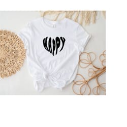 aesthetic happy shirt, positive quote retro shirt, inspirational shirts, heart t-shirt, gifts for women, kindness shirt,