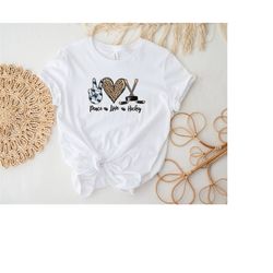 piece love hockey shirt, hockey gifts, retro hockey shirt, woman gift ideas, hockey mom gift, hockey coach gifts, hockey