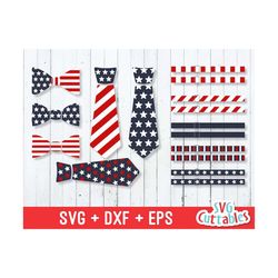 Fourth of July svg, tie svg, Bow Tie svg, Suspenders svg, EPS, DXF, July 4th, flag tie, silhouette file, cricut cut file