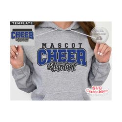 cheer assistant svg cut file - cheer template 0071 - svg - eps - dxf - cheerleader - megaphone - silhouette - cricut - d