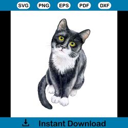 cute black cat isolated on white background svg, trending svg, cat svg, pet svg, black cat svg, cute cat svg, cat gift s