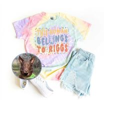 custom tie dye dog shirt, this owner belongs to shirt, doodle mom, golden doodle, custom dog, dog shirt, dog mom shirt,