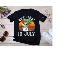 christmas in july shirt, vintage snowman in summer shirt, snowman in july shirt, christmas snowmen, beach christmas shir