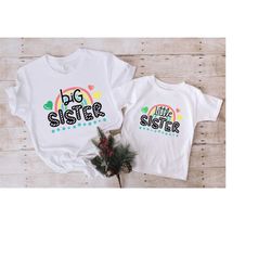 big sister rainbow shirt, big sister little sister shirt, matching family shirts, girls mama gifts, matching sister tees
