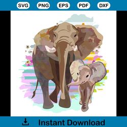 elephant family mom and baby svg, trending svg, animal svg, elephant svg, elephant gift svg, elephant family svg, animal