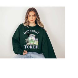 happy 420 retro sweatshirt, midnight toker sweater, cannabis day sweatshirt, 420 pullover, womens marijuana sweatshirt,
