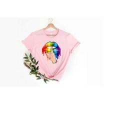 rainbow pride shirt, rainbow lips shirt, lips shirt, lgbtq shirt, pride shirt, lgbt pride shirt, pride t-shirt love is l