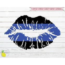 thin blue line lips svg, police wife svg first responder svg patriotic sheriff deputy leo svg files for cricut downloads