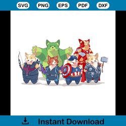 the corgi avengers svg, trending svg, corgi svg, avengers svg, corgi gift, corgi dog svg, corgi lovers svg, heroes svg,
