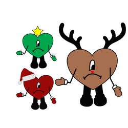christmas tree reindeer santa sad heart bundle svg