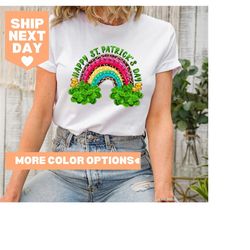 happy st. patrick's day shirt, shamrock leopard rainbow st patrick's day t-shirt, lucy shamrock shirt, lucky shirt,st pa