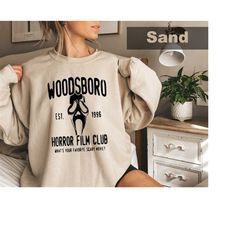 woodsboro sweatshirt, woodsboro horror film club shirt, 90s horror movie tee, horror movie shirt, woodsboro high sweater