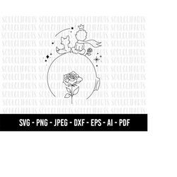 cod156-the little prince and the fox svg/the little prince svg/the little prince clipart/le petit prince art/cut file cr