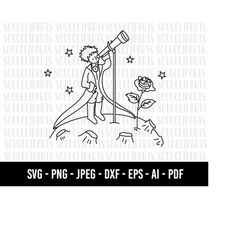 cod589-the little prince and the fox svg/the little prince svg/the little prince clipart/le petit prince art/cut file cr