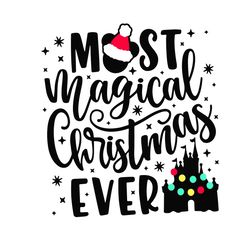 magic christmas ever santa claus castle light string gift svg