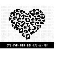 COD947- Leopard Print Heart Svg, Valentine's Day Svg, Heart SVG, Self Love Svg, Heart SVG, Hand-drawn clipart, Cut Files