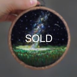 thread painting, embroidered and needle felted art