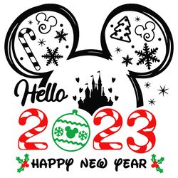 Mickey Happy Ney Year 2023 Christmas Candy SVG