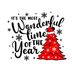 merry christmas tree most wonderful time svg