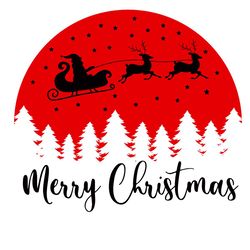 merry christmas santa claus and reindeer svg