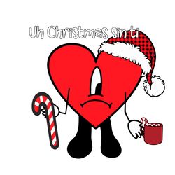 bad bunny heart santa candy un christmas sin ti logo svg
