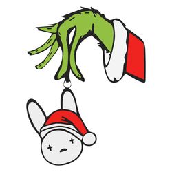 stole grinch merry christmas santa bad bunny svg