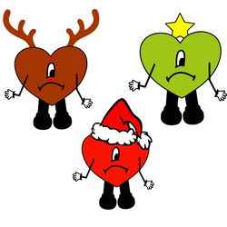 santa reindeer bad bunny christmas bundle svg