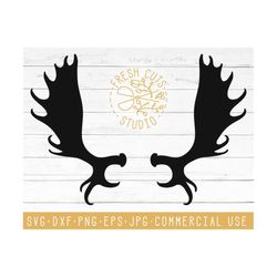 rustic moose antler svg cut files for silhouette cameo cricut, vinyl decal stickers design, elk antler clipart, dxf rust
