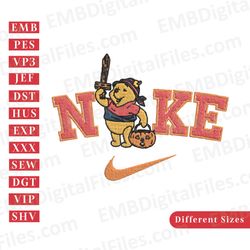 pumpkin winnie the pooh nike embroidery design