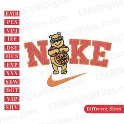 pumpkin winnie the pooh character nike embroidery design