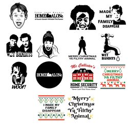merry xmas home alone movie svg bundle