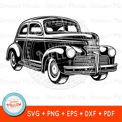 car svg, vintage car svg, car lover gift, car sublimation, car cricut, car clipart, car vector, black and white car svg,